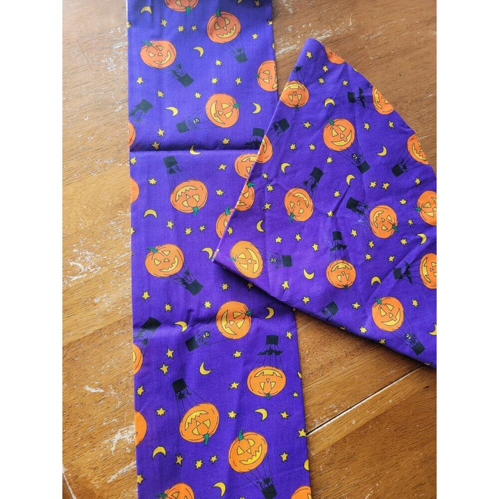 Halloween Jack O Lanterns Hot Air Balloon Fabric Scrap One Piece Is A Circle